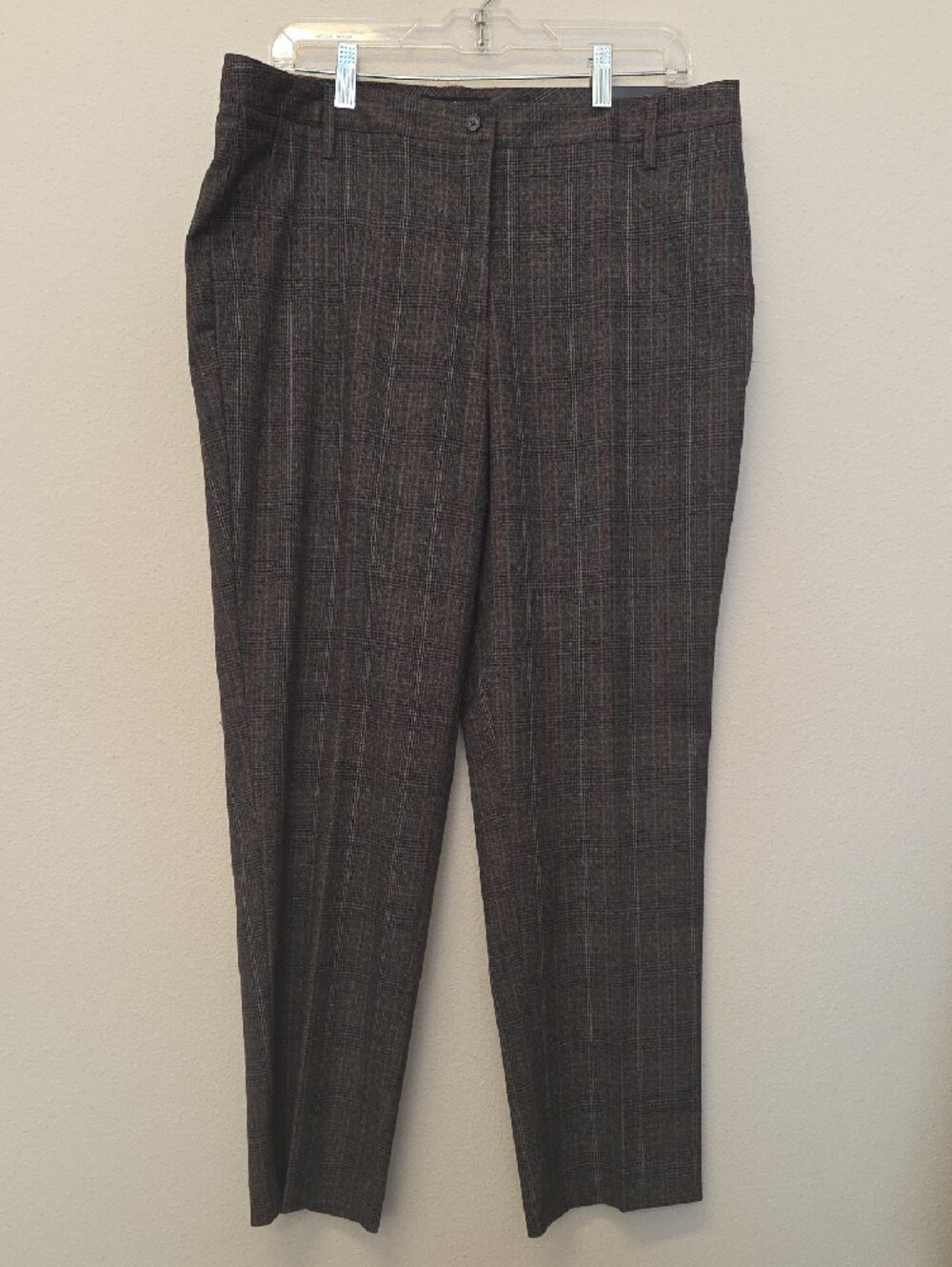 Zac & Rachel Brown-Gray Glen Plaid Women's Dress Casual Office Pants Size 14 NEW